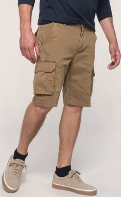 Produktbild von Kariban Herren Cargo Bermuda Shorts Kurze Hose Knielang Freizeit, Größe:40, Farbe:Camel