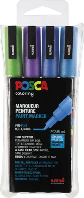 Image de POSCA Marker UNI PC-3M 4er Set Glitter 2