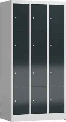 Produktbild von Spind Schließfachschrank 12 Fächer 1800 x 900 x 500 mm, lichtgrau/anthrazitgrau X-520438