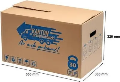 Obrázek produktu pro Robustní stěhovací karton 550x300x320 mm EB580 s rukojetí 5 vrstev