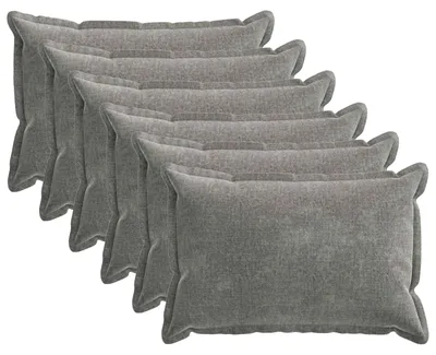 Obrázok produktu pre vidaXL Vankúšový poťah, 6 ks, HOUTEN, tmavosivá farba, 50 x 75 cm, materiál: velúrová tkanina