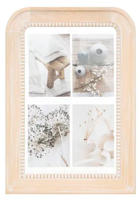 Image de Cadre pêle-mêle en bois de pin 4 photos "Elena" - Beige - L 31 x P 2,5 x H 44 cm