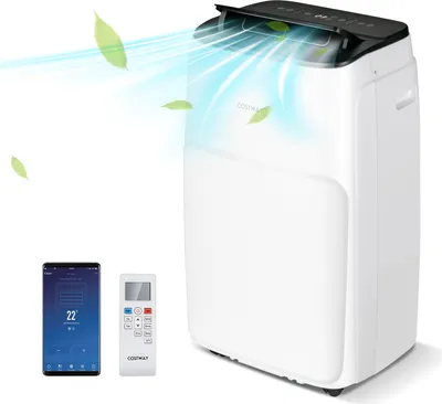 Produktbild von COSTWAY Mobile Klimaanlage 120 m³ (40 m²), 14000 BTU, Kühlen, Ventilieren, Entfeuchten, Klimagerät & Abluftschlauch & WiFi/APP/Fern Kontrolle