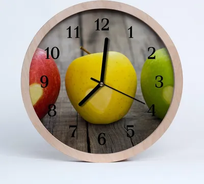 Produktbild von Holzuhr 20fi cm wanduhr - Äpfel Obst