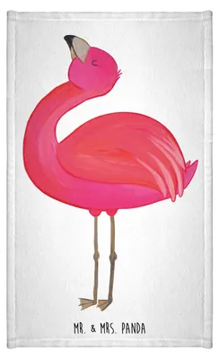 Produktbild von Mr. & Mrs. Panda Handtuch Flamingo Stolz - Weiß - Geschenk, gästehandtuch klein, Freude, gäste wc, Freundin, Mini-Handtuch, Rosa, Gästetuch, Gäste-WC