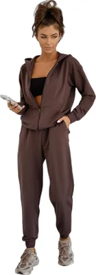 Produktbild von Damen Jogginganzug Hoodie & Hose,  EU, Schokobraun S/36