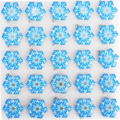 Produktbild von 25 Stück Neujahrs-Weihnachtsthema LED-Leuchtbrosche Anstecknadel Partybevorzugungen DIY-DekorationBlaue Schneeflocke