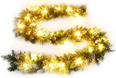 Zdjęcie produktu dla Świąteczna girlanda z lampkami LED, zielona, 5,2 m, PVC