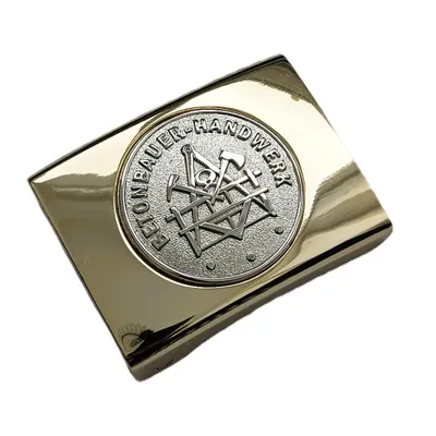 Produktbild von Koppelschloss Betonbauer Handwerk und Zunft – golden/silbern - für Meister - für 4,5 cm breite Koppelgürtel