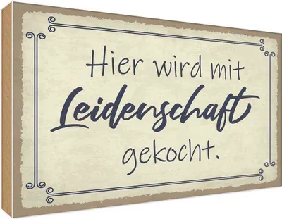 Produktbild von vianmo Holzschild 30x40 cm hier mit Leidenschaft gekocht Dekoration