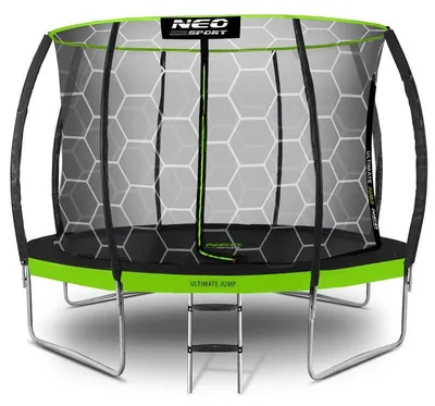 Image de Trampoline – Trampoline de jardin avec filet de sécurité intérieur – Surface de saut – Diamètre : 374 cm – Poids maximal : 150 kg