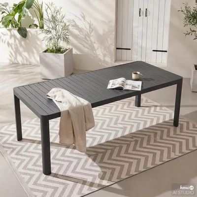 Produktbild von home24 Gartentisch - Aluminium - Anthrazit - Ausziehbar