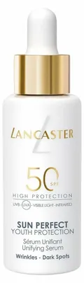 Produktbild von Lancaster Sun Perfect Unifying Serum SPF 50, Sonnenserum, Gesicht, Tropfflasche, Anti-Aging, Anti-Mitesser, Anti-Falten, Feuchtigkeitsspendend, Schutz, Reparatur, Jeder Hauttyp, 30 ml