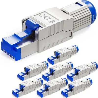 Produktbild von hb-digital 8x RJ45 Netzwerkstecker CAT 8 LAN Stecker PoE vergoldete Kontakte