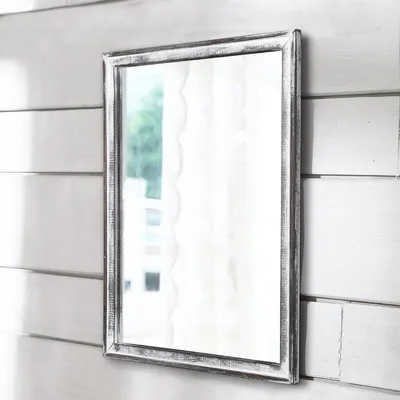 Immagine prodotto di Elzusha - Specchio rettangolare in legno rustico, ideale per bagno e camera da letto