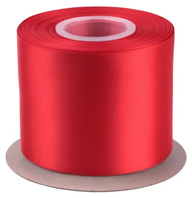 Imagen del producto de Solidchoice - Cinta de satén de doble cara, roja, de 75 mm x 22 metros, ideal para embalaje de regalos y decoración