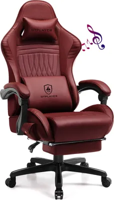 Produktbild von GTPLAYER Gaming-Stuhl ACE PRO, Ergonomischer Bürostuhl Neigbare Armlehnen Mit Fußstütze, Hi-Fi Lautsprecher, Beeindruckende Klang-atmosphäre, Rot