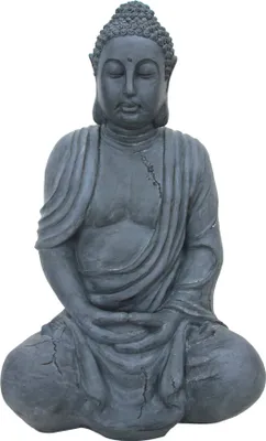 Produktbild von NEUSTEIN XXXXL Buddha 100 cm Steinoptik Garten Deko Figur Skulptur Feng Shui sitzend Steinfigur-Optik