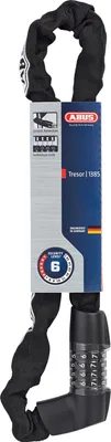 Produktbild von ABUS Kettenschloss Tresor 1385/75 – Zahlenschloss aus gehärtetem Stahl – 6 mm starke Vierkantkette – ABUS-Sicherheitslevel 6 – 75 cm – Schwarz