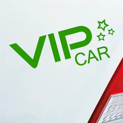 Produktbild von Auto Aufkleber VIP Car V.I.P. Stern 15,5x5,5 cm Hellgrün Sticker Heckscheibenaufkleber