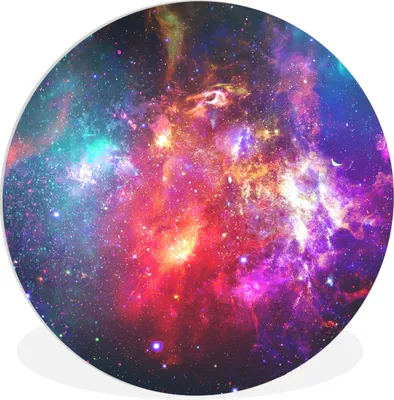 Produktbild von MuchoWow® Rundes Wandbild - Runde Bilder Universum - Farben - Sterne Ø 30 cm Kreis Wanddekoration Kunststoff - Wandkreis - Wandschmuck - Schlafzimmer - Bilder - Der Kreis - Kunst für die Wohnung - Plastik - Kunstdruck - Wandbild