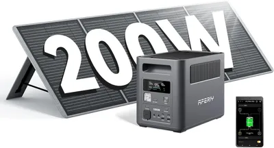 Produktbild von AFERIY 1800W Solargenerator 1024Wh LiFePO4 + 200W Solarpanel