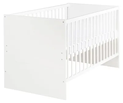 Obrázok produktu pre Detská postieľka Roba Kombi „Anton“ 70 x 140 cm, detská postieľka premeniteľná na juniorskú postieľku, vrátane rohov na premenu, 3-stupňové nastavenie výšky, 3 priečky, biela