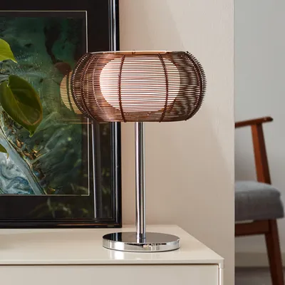 Produktbild von Tischlampe, 39 cm Höhe, Ø 26 cm, Schalter, G9, 25 W, Metall/Glas