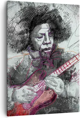 Produktbild von Bild auf Leinwand - Leinwandbild - Einteilig - Lied Gitarre Künstler Instrument - 50x70cm - Wand Bild - Wandbilder - Leinwanddruck - Wanddekoration - Leinwand bilder - Wandbild - PA50x70-2559