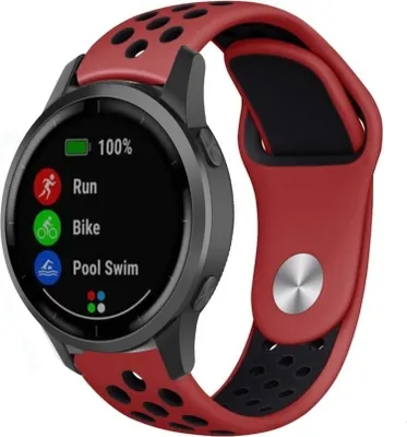 Produktbild von Strap-it Garmin Vivoactive 4 Sportarmband - 45mm - Rot / Schwarz