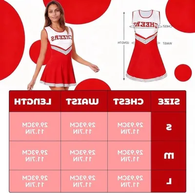 Erwachsenen Cheerleader Kostüm mit Pompoms, Socken und Haarbändern, Perfekt für Rollenspiele und Halloween-Partys, Bequem