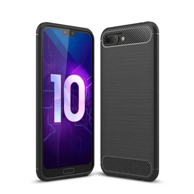 Produktbild von Huawei Honor 10 Lite Hülle Silikon Schwarz Carbon Optik Case TPU Handyhülle Bumper 211766