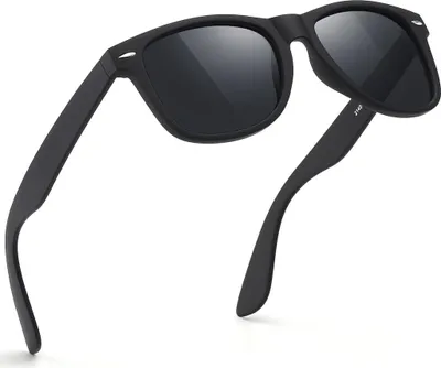 Produktbild von Sonnenbrillen für Herren, polarisierte Sonnenbrille für Herren und Damen, schwarze Retro-Sonnenbrille, Autofahren, Angeln, UV-Schutz