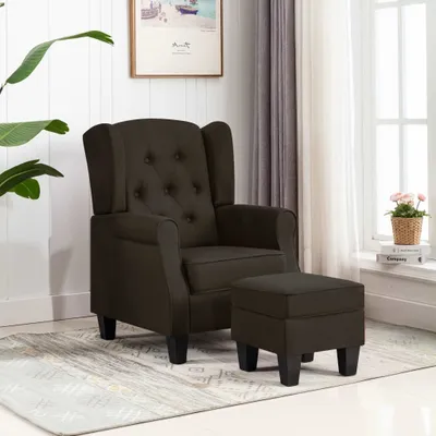 Obrázok produktu pre vidaXL Kreslo s podnožkou Tmavo hnedá látka