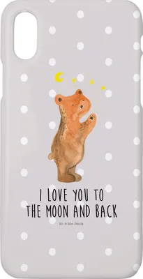 Produktbild von Mr. & Mrs. Panda Iphone 10 Handyhülle Verliebter Bär - Grau Pastell - Geschenk, Verliebte, Hülle, To The Moon And Back, Teddy, Cover, X, Handy, Spruch, Partner