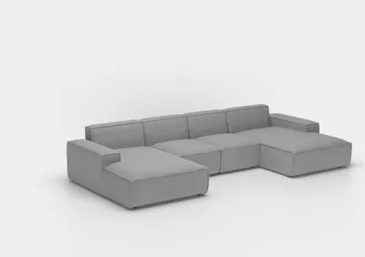 Produktbild von Wohnlandschaft U-Form CELES XS in Stoff Opera Velvet Schwarz