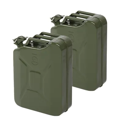 Image de 2x tôle d'acier bidon de carburant vert 20L