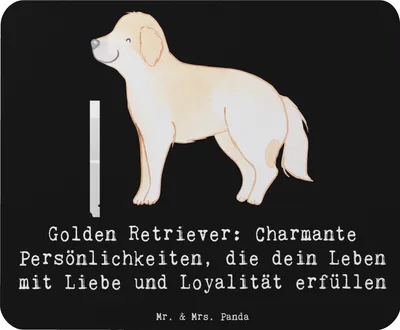 Produktbild von Mr. & Mrs. Panda Mousepad Golden Retriever Charme - Schwarz - Geschenk, Mauspad, pc, Hingabe, Mouse Pad, Hunderassen, freundlicher Hund, Vielfalt, Beschreibung, laptop