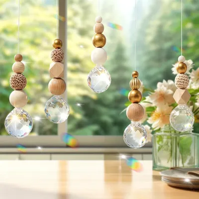 Produktbild von Omgoods – Set mit 5 Kristall-Sonnencatchern zur Fensterdekoration