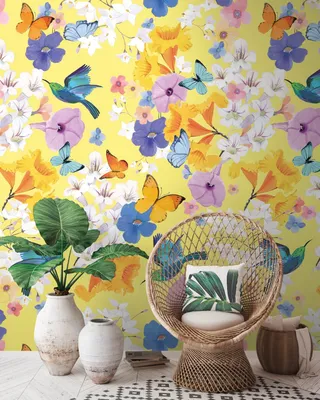 Produktbild von NEWROOM Tapete Flurris Bunt Vliestapete - Floral Blumen Vögel Germany