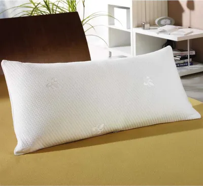 Zdjęcie produktu dla Wysokiej jakości poduszka o wymiarach 40x80 cm (pianka wiskozowa) z pokrowcem uszlachetnionym aloesem, z efektem pamięci, odpowiednia dla alergików na kurz domowy
