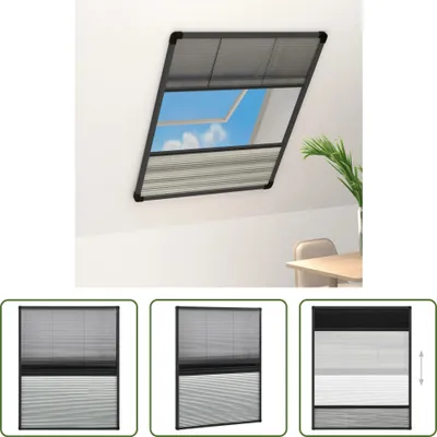 Immagine prodotto di The Living Store Zanzariera plissettata per finestre in alluminio 60x80 cm con tenda veneziana