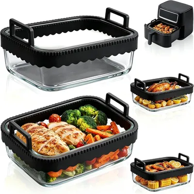 Produktbild von Airfryer Auflaufformen 2 Stück, Glas, hitzebeständig, für Küche