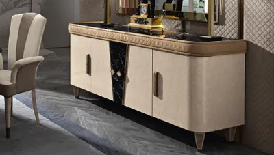 Immagine prodotto di Cassettiera Credenza Beige Credenze in legno massiccio Cassettiere per mobili