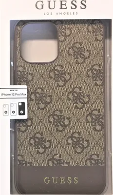 Produktbild von Guess Hard Case 4G Stripe für iPhone 12 Pro Max 6,7" braun Cover Schutzhülle