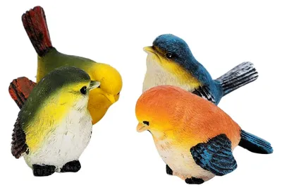 Produktbild von Vogelstatue aus Harz, 4-teiliges Set für Garten und Balkon