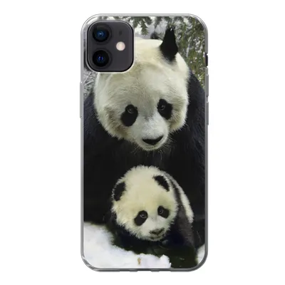 Produktbild von MuchoWow® Handyhülle Schutzhülle Hülle für iPhone 12 mini Panda - Jungtier - Schnee Silikon Softcase Handy Hülle - Bild