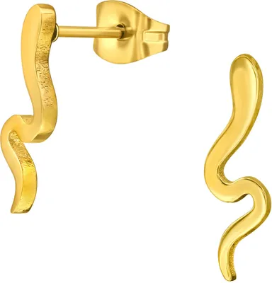Produktbild von Ohrringe Ohrstecker 316L Chirurgenstahl mit Schlange in verschiedenen Farben Farbe - Goldfarben