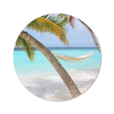 Produktbild von MuchoWow® Mauspad Mousepad Sommer - Palme - Hängematte 20x20 cm - Mousepads - Maus Mat - Pad - Mausunterlage - Schreibtischmatte