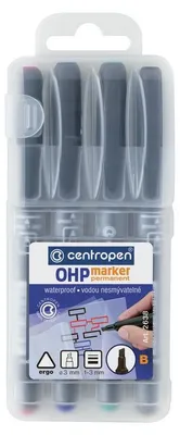 Obrázek produktu pro Permanentní fixy CENTROPEN 2638/4 OHP šikmá, 4 ks